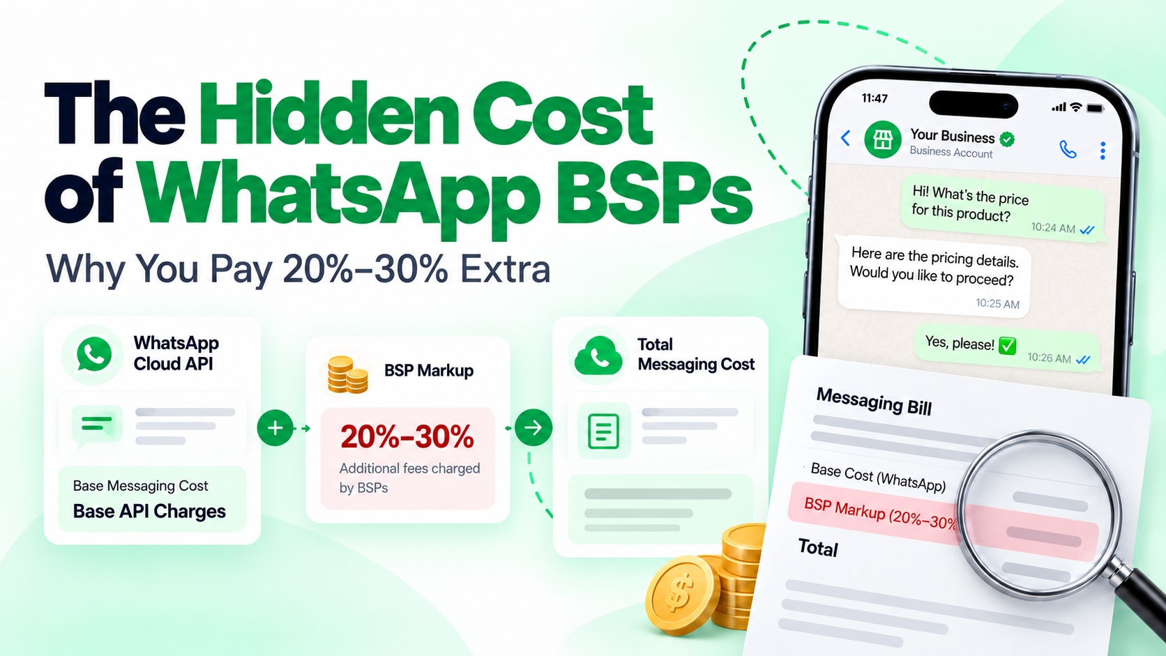 The Hidden Cost of WhatsApp BSPs: Why You Are Paying 20% to 30% Extra Per Message (And How Direct Meta Billing Works)